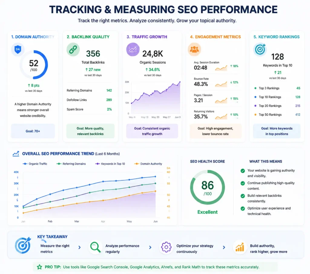 SEO performance dashboard overview